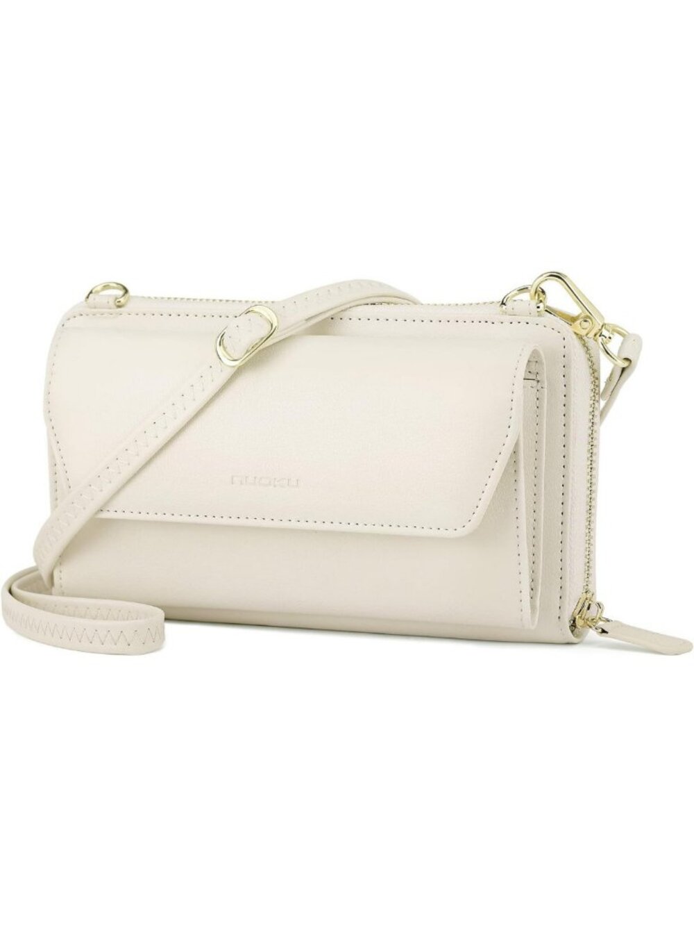 RFID Blocking Women's Wristlet Wallet, Zip-Around Crossbody Clutch, 2 Straps